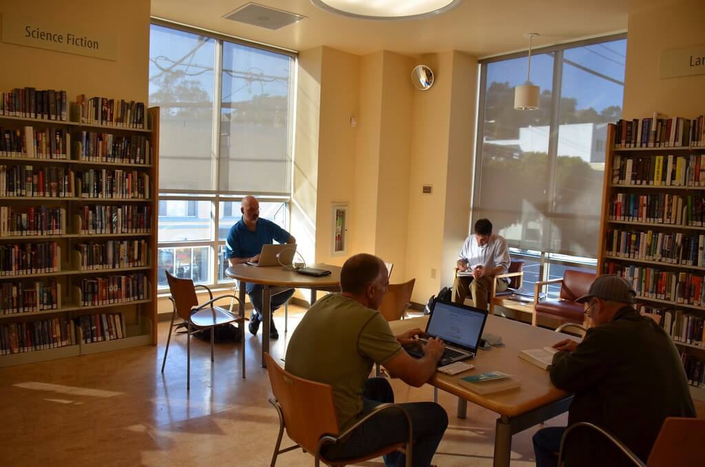 Science Fiction section of Glen Park Library - the library where Ross Ulbricht, aka Dread Pirate Robert, is said to have been arrested for running the Silk Road website